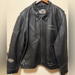 Harley-Davidson Men’s Black Distressed Leather Biker Jacket